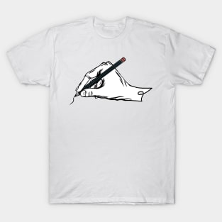 Handwriting Hand Holding Pencil Writer Gift T-Shirt